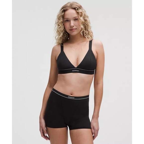 lululemon athletica Other - Lululemon-Stretch Cotton Ribbed Logo Bralette-Black